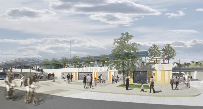 Mobilitätsknoten am Bahnhof in Fellbach