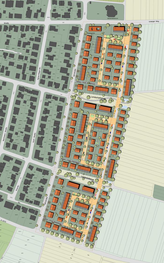 Planungsgebiet in Poppenweiler, Jahnstraße
